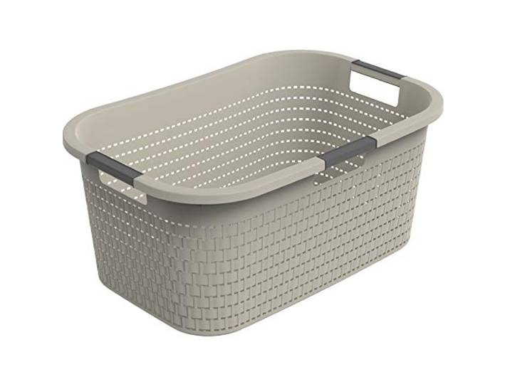 Rotho Country Wasmand 40l, Kunststof (PP) BPA-vrij, cappuccino, 40l (58.0 x 38.9 x 25.1 cm)