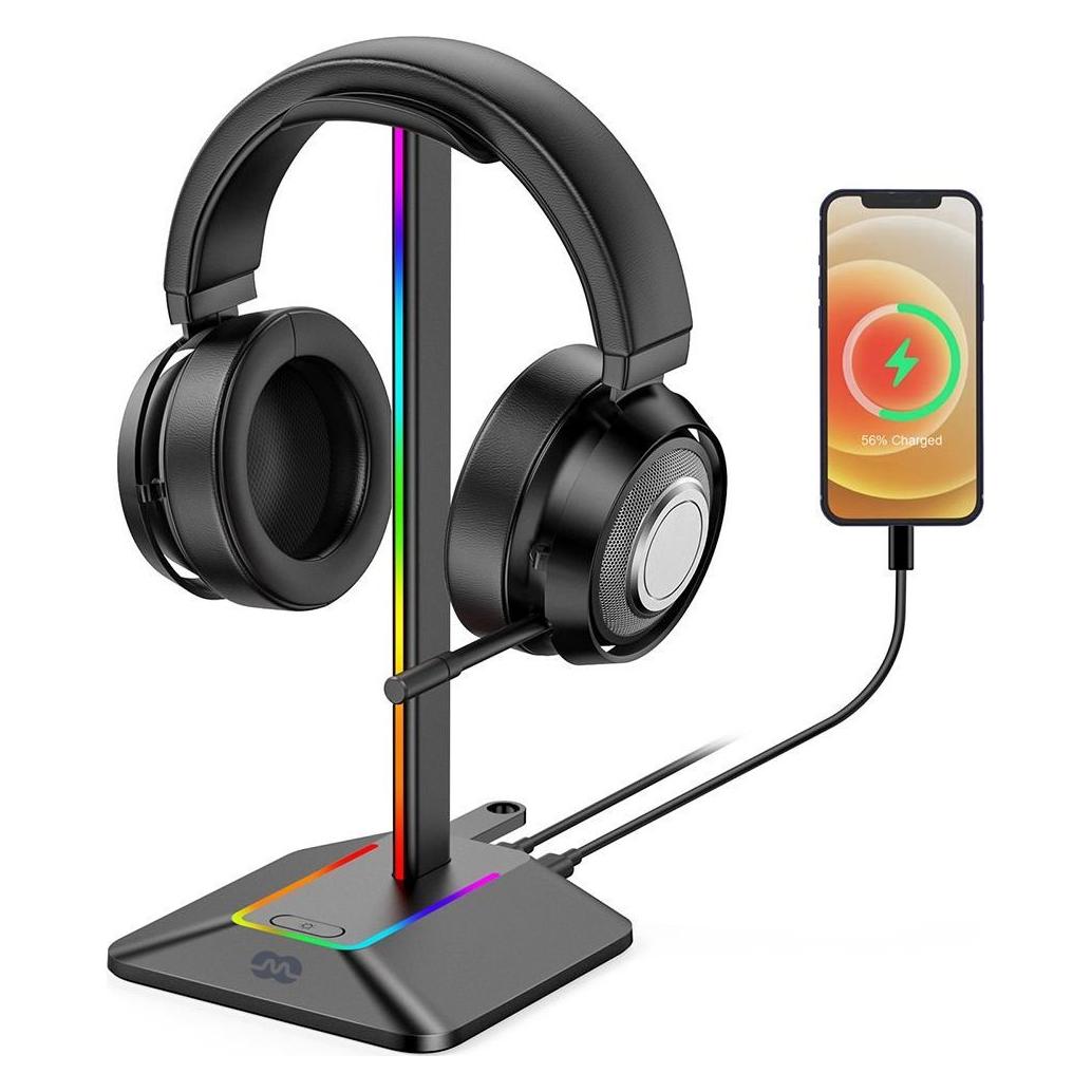 Mozo Mozos MOZOS D12 stojak na słuchawki RGB LED hub USB (33424477)