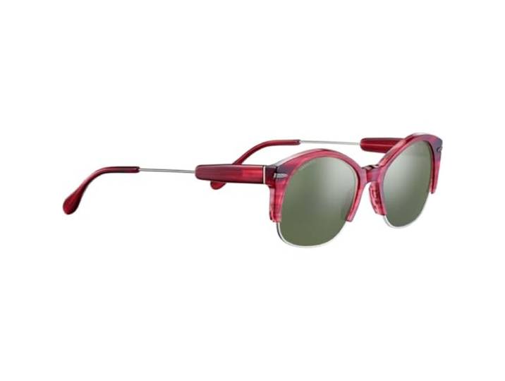 Vinita Glanzend Zilver Rood Streaky Acetaat