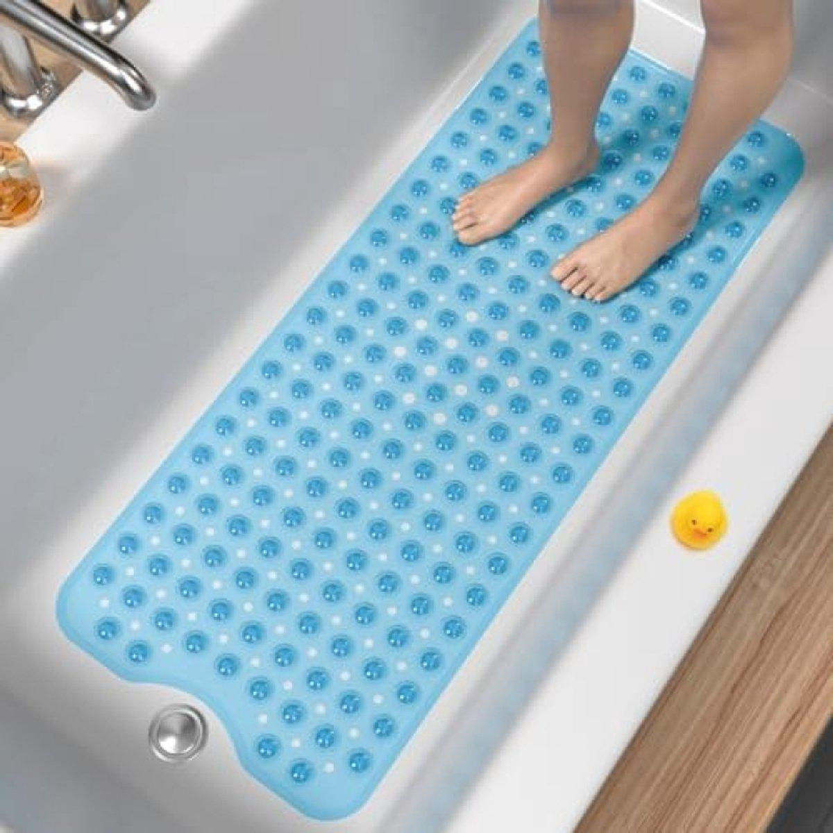 PromoHome Antislip badmat extra groot 100 x 40 cm - Douchemat met zuignappen en afvoergaten - Schimmelwerend