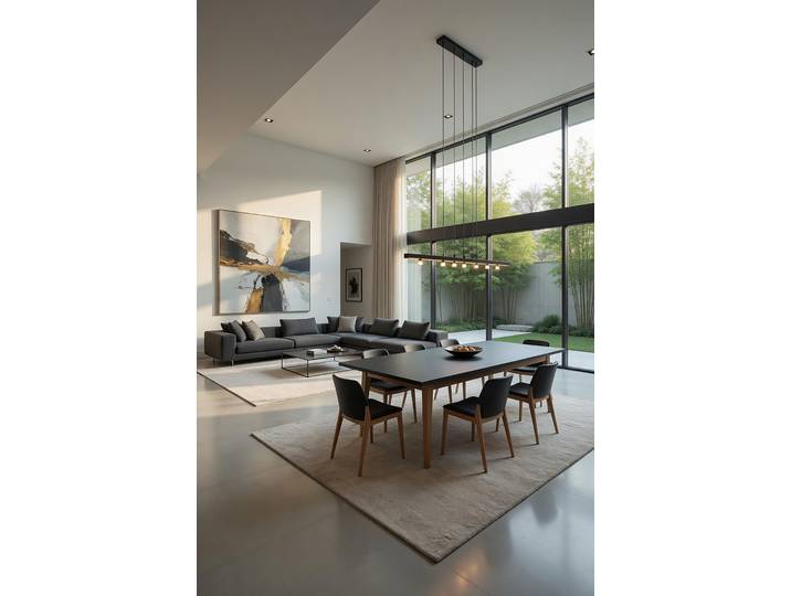 Table extensible 140cm Noir/Noir/Pin marron
