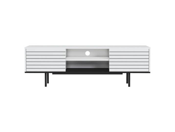 Livetastic Lowboard, Schwarz, Weiss, Holzwerkstoff, 160x50.5x35 cm, Wohnzimmer, TV Möbel, Lowboards