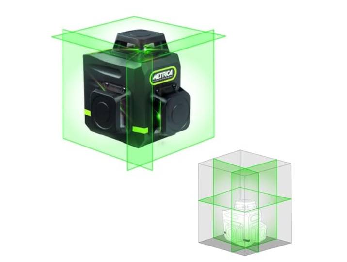 METRICA 60845 Niveau laser lumière verte 30-50 m auto-nivelant rechargeable avec télécommande