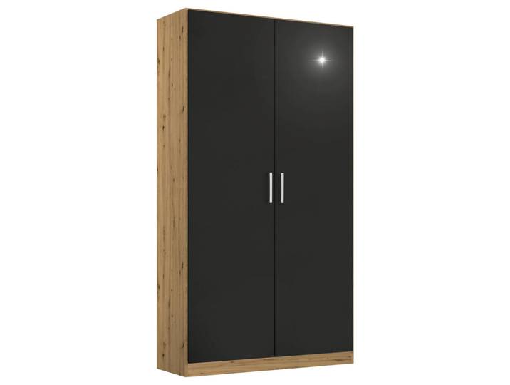 Rauch Möbel Drehtürenschrank, Eiche Artisan, Grau, 1 Fächer, 91x197x54 cm, Blauer Engel, Made in Germany, Schlafzimmer, Kleiderschränke, Drehtürenschränke