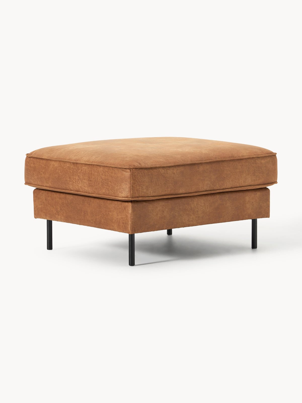 Westwing Collection Leren poef Hunter