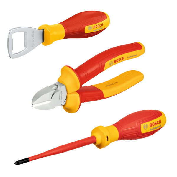 Bosch 3-teiliges Handwerkzeug-Set L-BOXX Mini - Flaschenöffner, Schraubendreher & Seitenschneider 1600A038HV