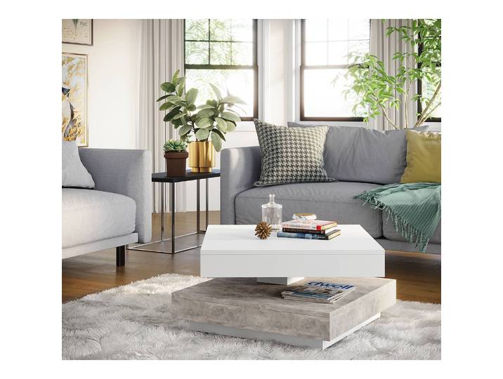 Couchtisch Dyan 67 x 35 x 67cm Grau/Weiß/Weiß/Beton Dekor