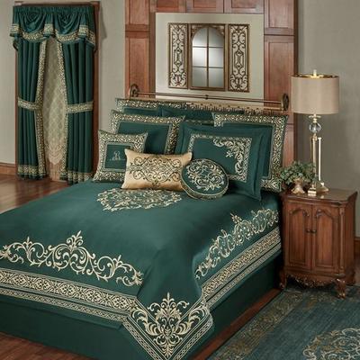 Touch of Class Balmoral Comforter Set Emerald Green, California King, Emerald Green
