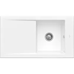 Villeroy & Boch Timeline Einbauspüle 330702R1 mit Ablaufgarnitur und Exzenterbetätigung, weiß