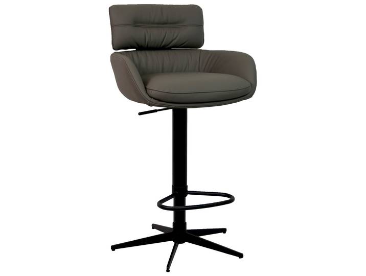 Dieter Knoll Barhocker PABLO, dunkelgrau, Leder