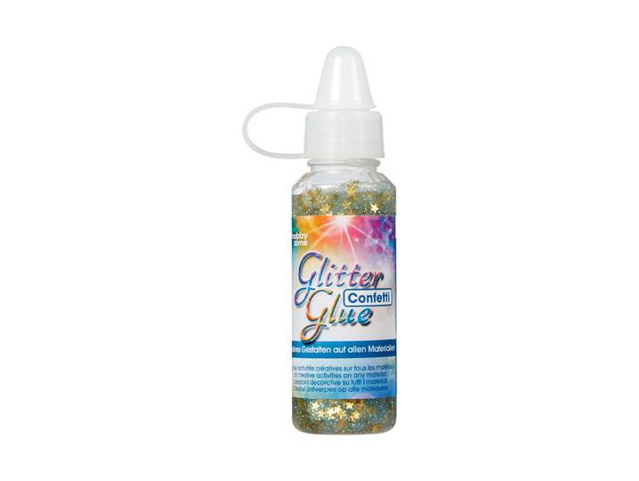 Glorex Glitter Glue Confetti Sterne Gold 53 ml
