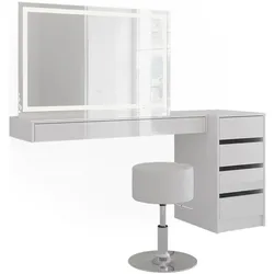 Vicco, Schminktisch, Schminktisch Sherry, Weiss, 120 cm 4 Teile