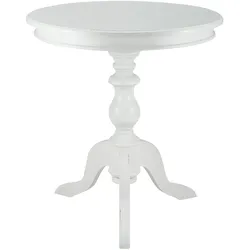 CLP Beistelltisch Wiva, runder Holztisch 70cm Durchmesser für Wohnzimmer und Esszimmer, Mindiholz mit Tischplatte