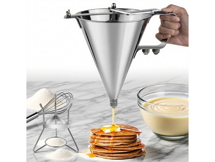 304 pâte en acier inoxydable distribution boules de poulpe pâte boulanger outil de cuisson avec support Cupcake crêpes pâte fabricant outil de cuisine