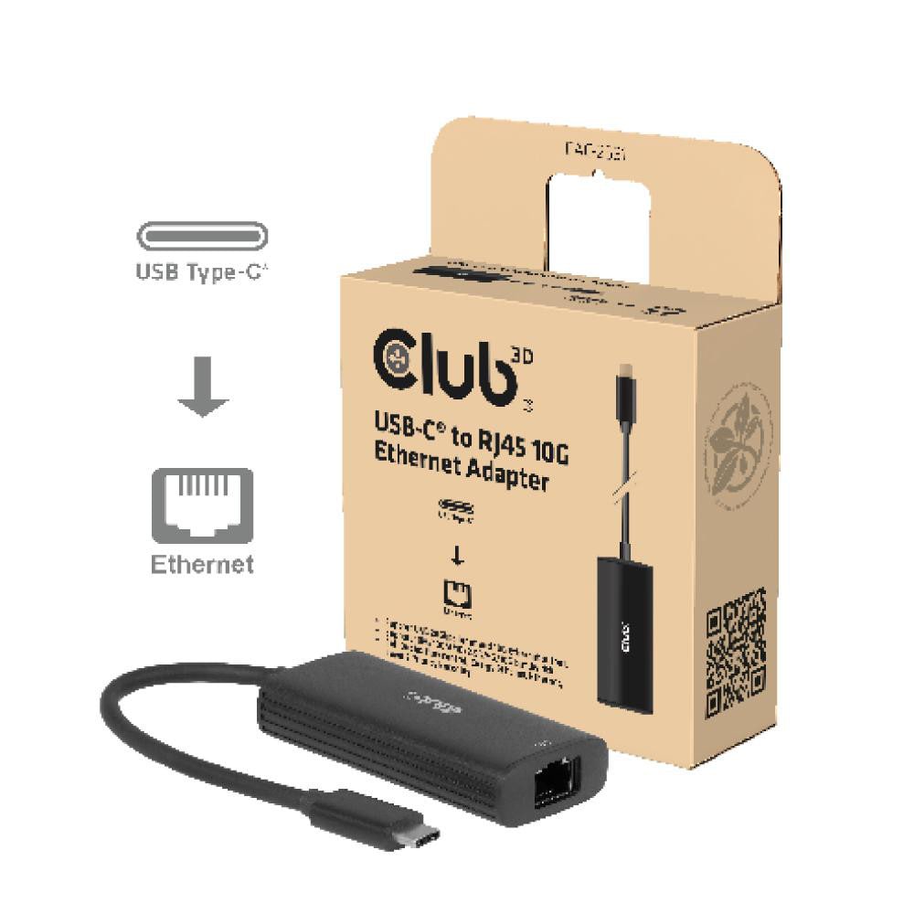 Club3D Club 3D USB-C®-zu-RJ45-10G-Ethernet-Adapter St./ Bu. CAC-2531