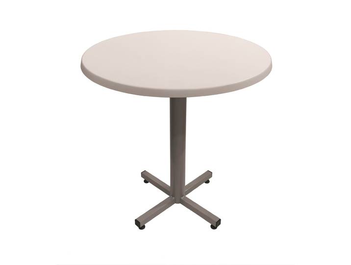 Table Coffee ronde Ø.70 x H.75 cm - Plateau Blanc – Pied central Aluminium