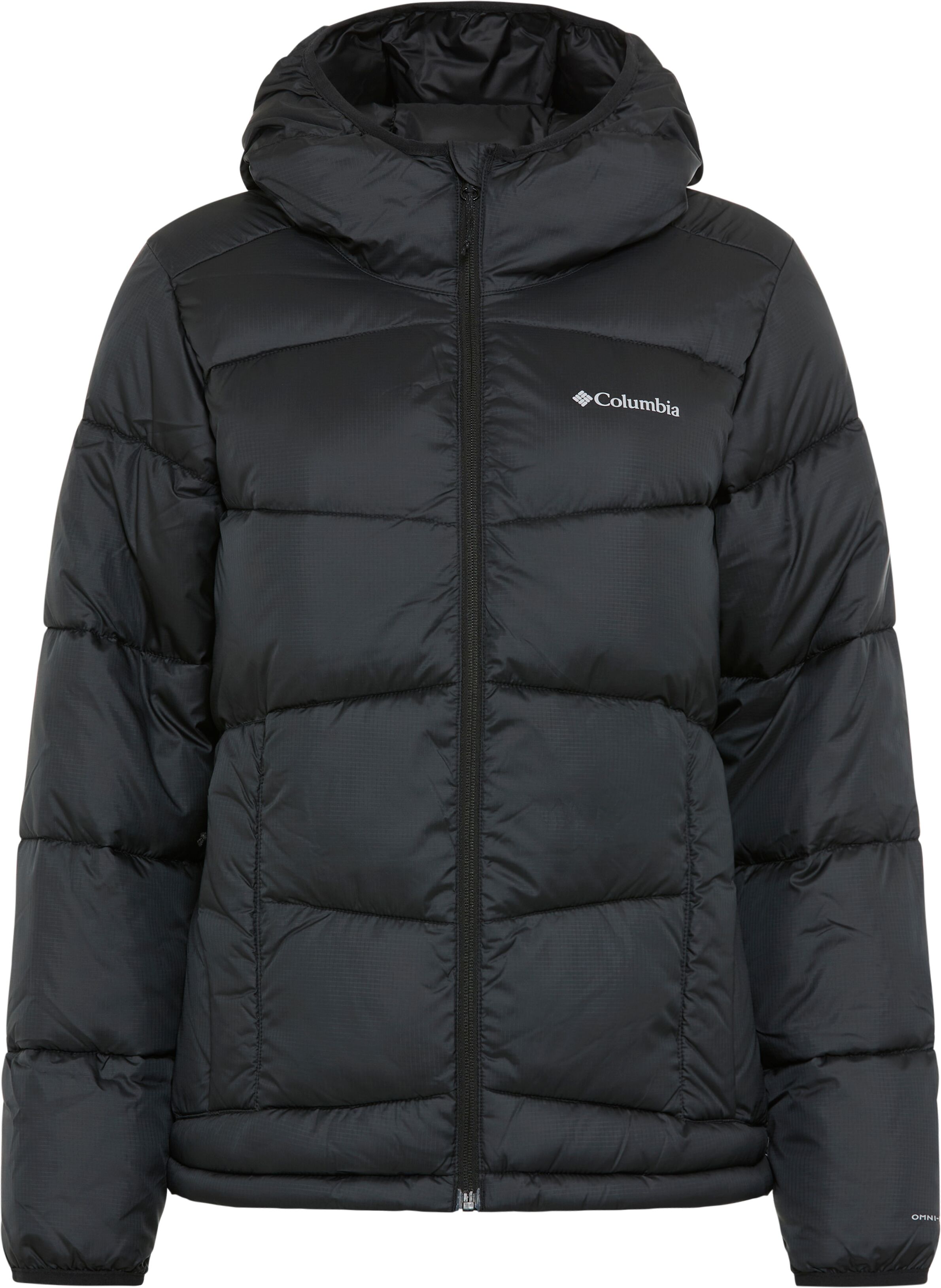 Winterjacke COLUMBIA "Fivemile Butte Hooded Jacket", Damen, Gr. L, schwarz, Web, Obermaterial: 100% Polyester, normal, Jacken Winterjacke, wasserabweisendes Material, wärmeisolierend, windabweisend schwarz L