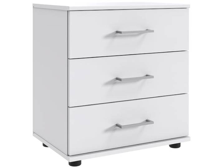 Lomadox Nachttisch 52 cm breit Nachtschrank Nachtkommode Nachtschränkchen Betttisch Nachtkästchen modern in weiß