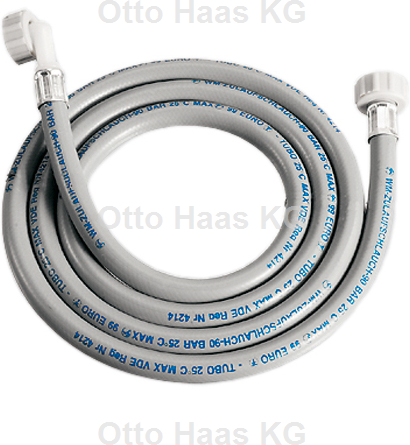 HAAS tuyau d' HAAS 1718 3/8 ", épaisseur de paroi 3,5 mm, 2,5 m, plastique, pour lave-linge et lave-vaisselle, avec joint