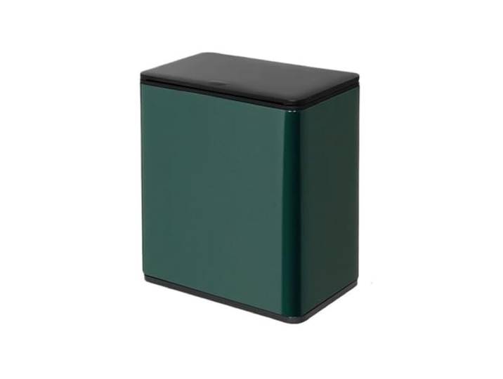 YUHANXINHESHE 3,1 Gallonen schmaler Mülleimer mit herausnehmbarem, Badezimmer-Mülleimer, Metall-Mülleimer, Papierkorb Druckdeckel(Dark Green)