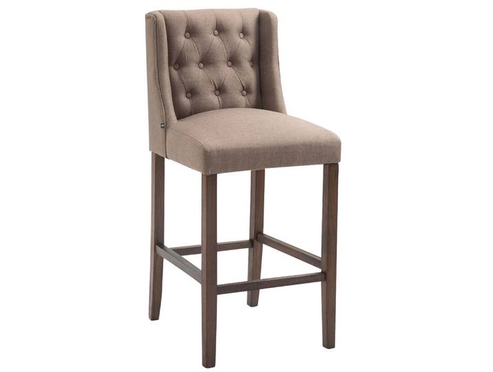 TPFLiving Barhocker Cassado Gestell Antik-dunkel Stoff - Taupe