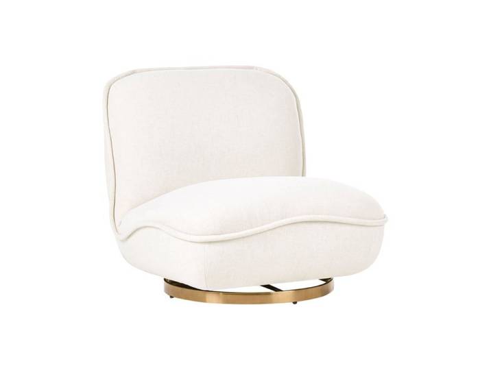 Fauteuil pivotant MUREN Tissu Blanc cassé