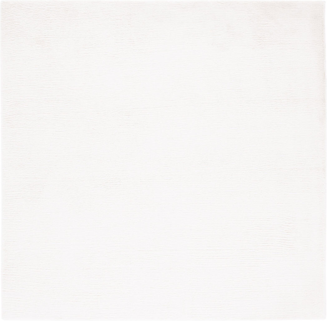 Blue Elephant Faux Rabbit Fur Area Rug In Off White Off White Square 183cm