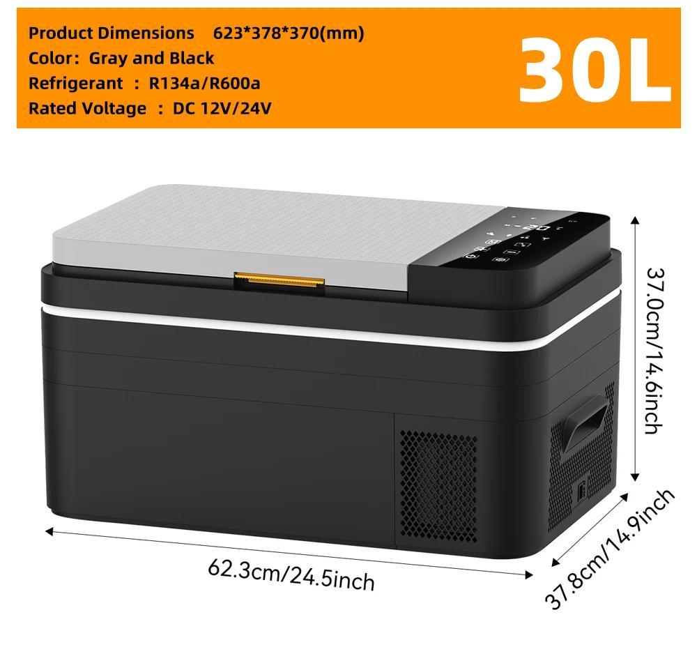 Auto Kühlbox Kühlschrank - 30L Kompressor Gefrierbox - 12/24V DC & 100-240V AC - App Steuerung - Tragbare Camping Kühltruhe für LKW Wohnmobil