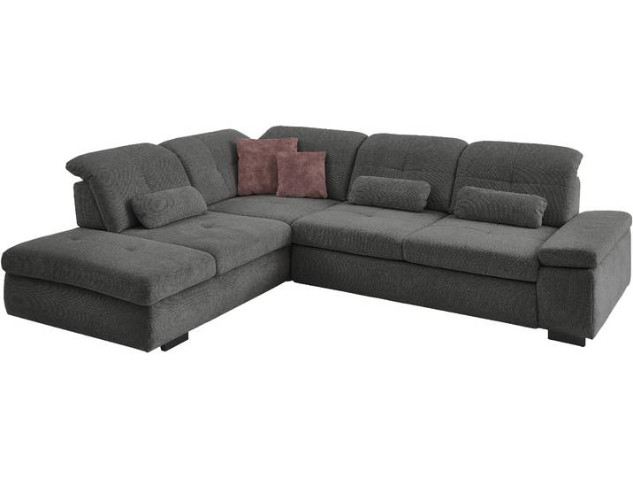 Ecksofa, Grau, 312x260 cm, Kaltschaum-Polsterung, Sitztiefenverstellung, Modern