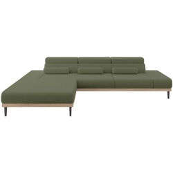 ELEKTRISCHES ECKSOFA Links MONA 316x205x85 Grün Bouclé