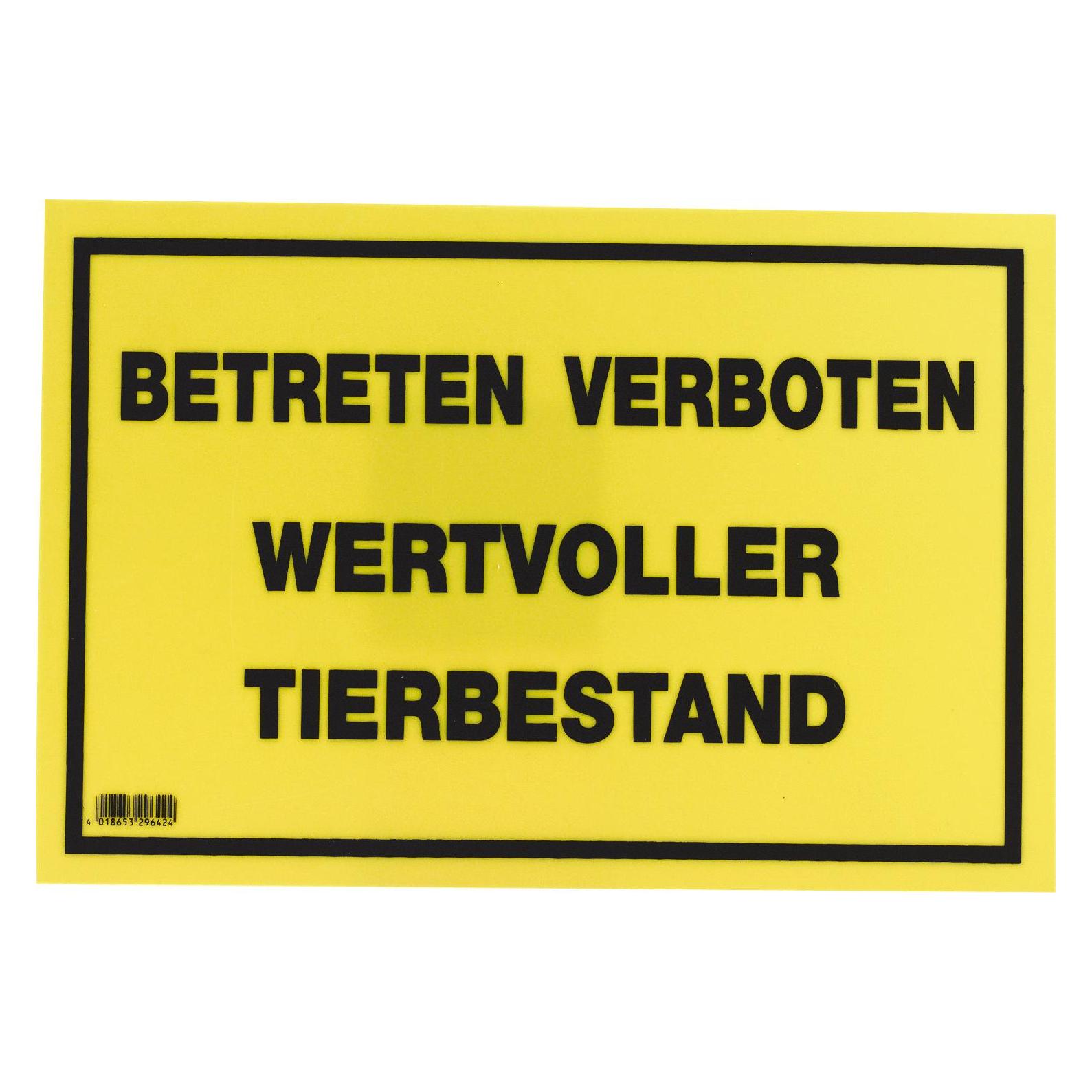 Kerbl Warnschild 20x30cm, Betreten verboten - Wertv. Tierbestand (32825050)