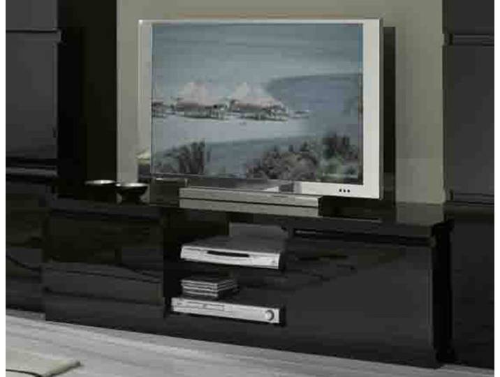 Meuble tv plasma Roma laqué noir - Basika