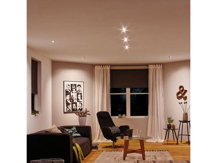 Paulmann 3er Spot Nova rund weiß starr IP44 GU10 4000K, weiß / opal, für Badezimmer, Aluminium, Modern, Downlight