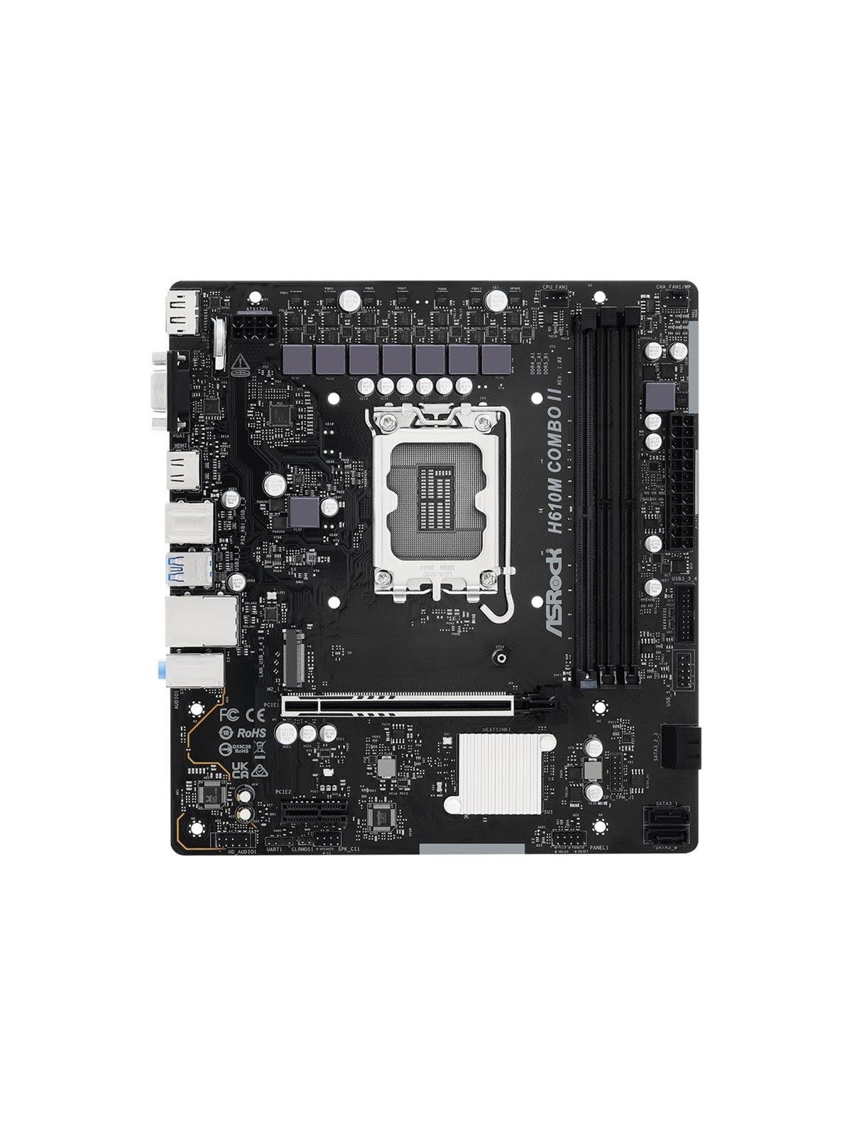 ASRock H610M COMBO II - motherboard - micro ATX - LGA1700 Socket - H610 Mainboard - Intel H610 - Intel LGA1700 - DDR5 RAM - Micro-ATX