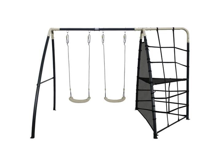 Schaukel A030.252.00, Anthrazit, Creme, Metall, 191x190x287 cm, EN 71, höhenverstellbar, Freizeit & Co, Outdoor-Spielzeug, Schaukel