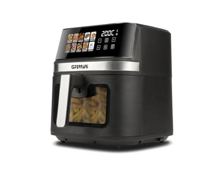 G3 Ferrari G10212 Friggisano 8L Friteuse à Air 8 Litres\, 1700 W\, Écran Digital Couleur\, 10 Programmes\, Température 80-200 degré C\, BPA-PFOA Safe\, Minuteur 60 min\, Livre de Recettes Inclus