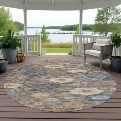 Addison Rugs Machine Washable Indoor/ Outdoor Floral Cheri Chantille Rug