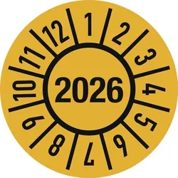 Einjahresprüfplakette D.15mm J.2026 m.Monaten Folie