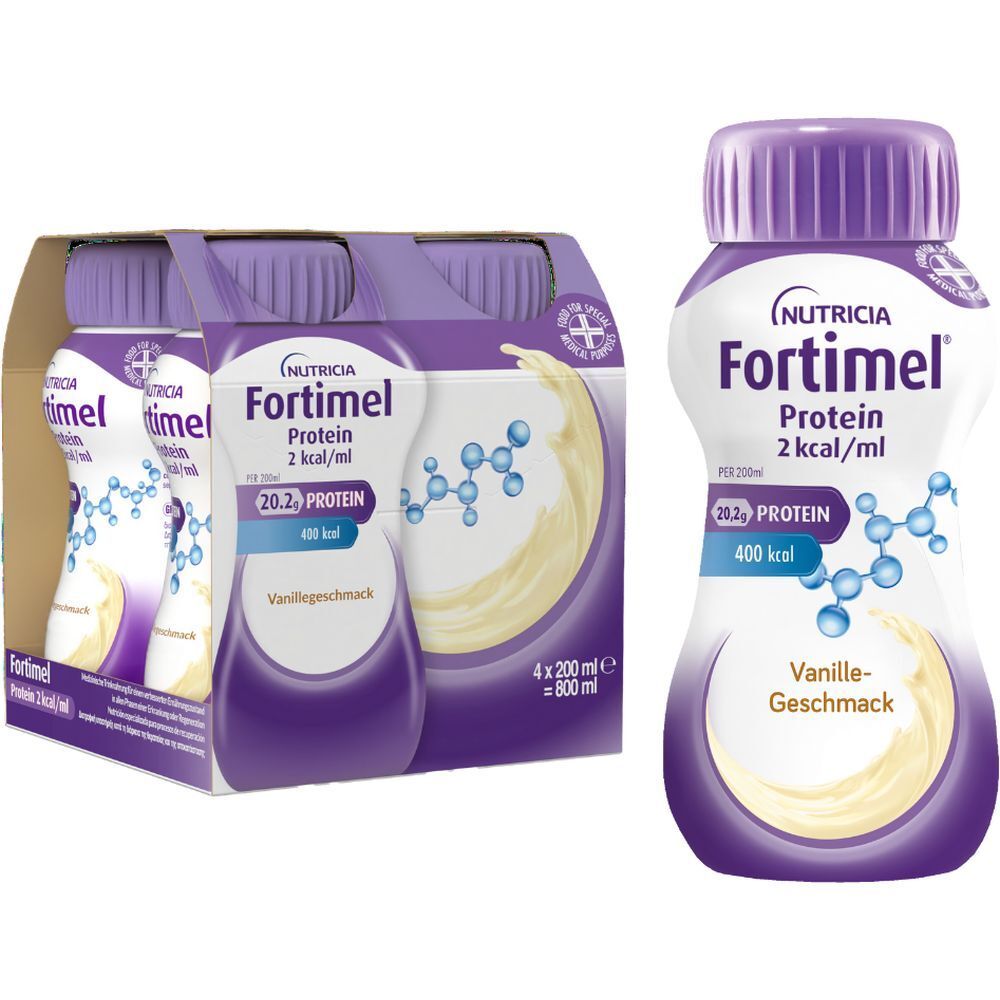 Fortimel Protein 2 kcal Vanillegeschm.Trinknahrung 4x200 ml Flüssigkeit