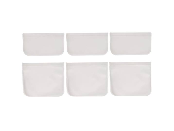 Beutel für Lebensmittel, wiederverwendbar, 6er-Set, 22 x 12 cm und 22 x 18 cm
