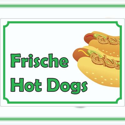 HB-Druck Frische Hot Dogs Aufkleber A3 (297x420mm)