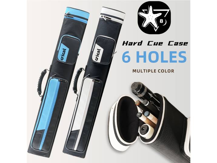 Étui rigide pour queues de billard CRICAL 2x4, capacité 2 queues et 4 fers, pour adultes, avec bretelles souples
