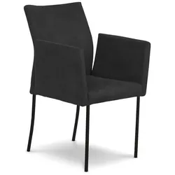 2er-Set Stuhl Lugano Mikrofaser Schwarz Carbon