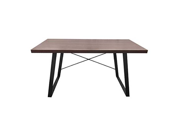SVITA Industrial Schreibtisch Nussbaum-Optik Schwarze Metall-Beine Computertisch Bürotisch Arbeitstisch PC Tisch