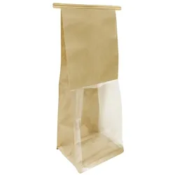 Greenuso MONOUSO - SOS-Papiertüte mit BOPP-Fenster und Verschluss 9+6x26cm (50 Stück)