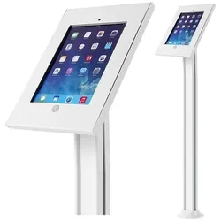 Maclean Rack holder for advertising tablet of floor lock, MC-678 iPad 2/3/4/Air/Air2, Tablet Halterung, Schwarz, Weiss