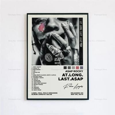 Inspired Living ASAP Rocky Testing Album Cover Print Music Wall Art For Rap Room Decor 40x60cm No Frame 2