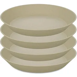 Koziol Suppen- & Pastateller Connect 24 cm, 4 Stück, Sand, Teller, Braun