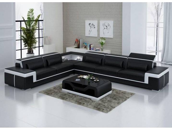 Xlmoebel Ecksofa Designer Eckcouch in Lederoptik und Stoffbezug, modern und elegant, Ecksofa, Hergestellt in Europa