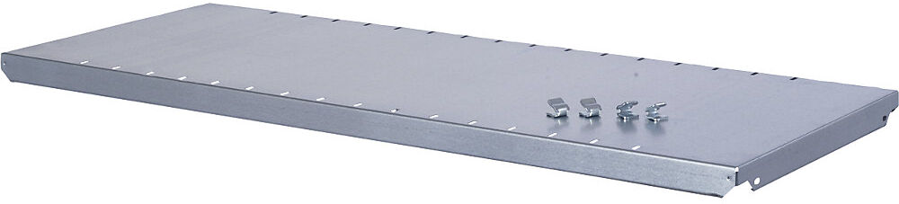 Fachboden für Regal mit farbigen Regalkästen, verzinkt, Breite x Tiefe 1000 x 400 mm STEMO